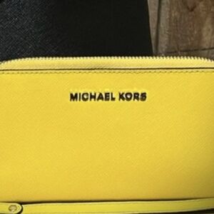 Michael Kors Vibrant Yellow Zip Wallet
